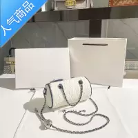 封后香港MackJhosel小圆包包2022新款褶皱感圆筒包斜挎链条包单肩女斜挎包