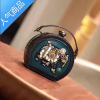 封后小圆包半圆形女包2022新款潮刺绣包大象斜挎包潮流撞色迷你手提包女斜挎包
