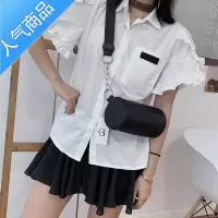 封后秋冬新款女牛津布圆柱形包包宽带小桶包百搭单肩斜挎简约滚圆筒女斜挎包