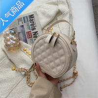封后香港菱格白色小包包女2022新款时尚百搭质感链条斜挎包手提小圆包女斜挎包