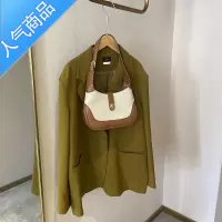 封后棕绿色的秋天 芥末小妹秋冬新款复古棕色拼接气质腋下包单肩包女