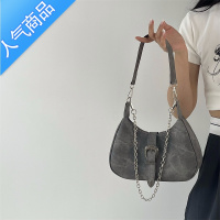 封后小众帆布腋下包包女2022新款质感新月包复古百搭链条单肩包