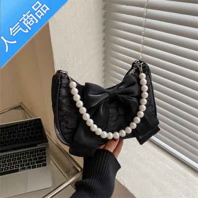 封后小众设计甜美风蝴蝶结腋下包包女夏季2022新款潮时尚百搭单肩包女