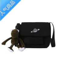 封后韩国ins单肩斜挎包男日系潮原宿街拍工装帆布小包百搭刺绣邮差包