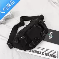 封后帆布工装斜挎包潮牌男士百搭休闲胸包简约腰包小挎包女日系单肩包单肩包男