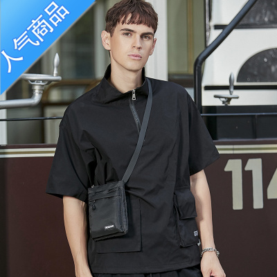 封后斜挎包男ins潮小包潮牌单肩包简约休闲斜跨包男包2021新款运动包单肩包男
