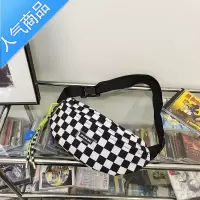 封后格子潮流棋盘格手机包黑白撞色斜挎包潮流跑步腰包单肩in男士包包斜挎包男