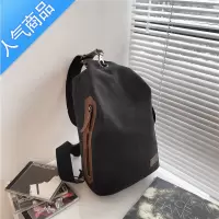 封后潮牌日系胸包男士ins简约单肩包休闲背包大容量帆布学生斜挎包女单肩包男