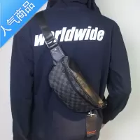 封后包包潮男2021新款时尚格子胸包百搭格纹腰包单肩斜挎包日系小挎包斜挎包男