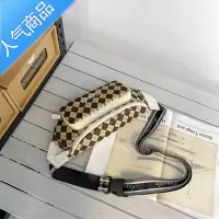 封后斜挎包潮牌男士休闲胸包大容量格子ins潮腰包小挎包女日系单肩包单肩包男