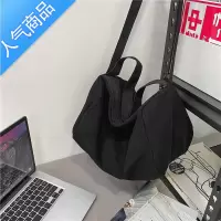 封后日系ins简约纯色百搭工装风单肩斜挎包帆布袋男士学生休闲挎包女斜挎包男