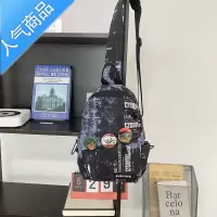 封后胸包ins潮牌男士斜挎包运动休闲学生腰包时尚小背包女单肩包日系