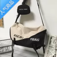 封后男士斜挎包潮牌大容量新款学生背包日系工装邮差包机能单肩包休闲