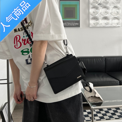 封后感暗黑小方包ins潮流二合一组合包男皮质信封盒子包小斜挎包斜挎包男