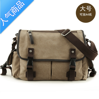 封后复古电工帆布邮差包单肩斜挎包工具包休闲旅行包大容量斜背包男包旅行包男女