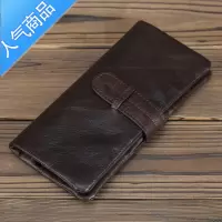 封后热卖男做旧复古头层油蜡皮疯马皮长款多卡位女士钱包钱包男