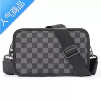 封后新款格子时尚单肩包 街头潮流小挎包韩版男包休闲小方包青年背包单肩包男
