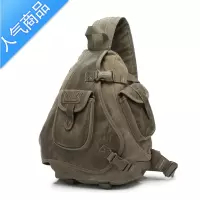封后男士胸包男大号斜挎包休闲大容量帆布户外运动斜包水滴包三角背包斜挎包男