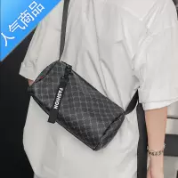 封后潮牌男士单肩包圆筒包百搭商务小背包青年男包潮流休闲斜挎包