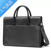 封后日式公文包男款疯马皮手提复古商务电脑邮差通勤包大容量斜挎单肩斜挎包男