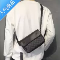 封后香港it购时尚格子男士单肩包简约胸包背包 休闲邮差斜挎小包