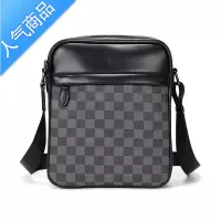 封后潮牌新款格子小挎包单肩包商务小包时尚休闲斜挎包韩版男包街头单肩包男