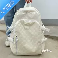 封后大容量气泡格书包女百搭中学生少女双肩包大学生初高中生简约背包学生书包