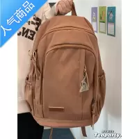 封后纯色ins风大容量书包旅行背包oldschool美式复古高中学生双肩包女学生书包