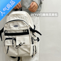封后书包女ins 小众工装风原宿设计高中大学生少女双肩包百搭旅行背包学生书包