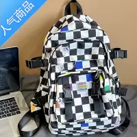 封后棋盘格少女ins百搭高中大学生初中生书包女双肩包日系原宿双肩包学生书包