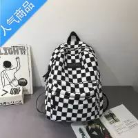 封后书包男大学生ins潮酷简约中学生初中生格子小学生男童帅气双肩包学生书包