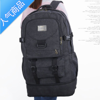 封后复古厚帆布双肩包可扩容60升超大容量登山包男女大背包旅行包旅游旅行包男女