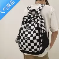 封后ins原创格子书包女大学生日系韩版大容量背包初中生高中双肩包男学生书包