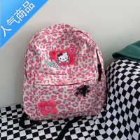 封后原创Y2K千禧可爱KTM双肩包粉色豹纹书包小众卡通动漫拉链休闲背包学生书包