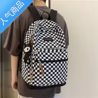 封后香港书包女韩版2022新款时尚高中学生初中生男背包棋盘格双肩包女学生书包