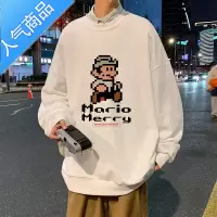 喻娄无帽卫衣男潮ins春秋季长袖T恤情侣打底衫港风潮牌宽松休闲上衣服