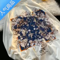 喻娄欧美潮牌花卉印花设计长袖T恤男春秋日系甜酷高街原宿风打底上衣
