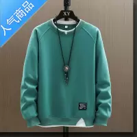 喻娄2022新款秋季男士假两件圆领卫衣春秋款潮流ins长袖t恤上衣服外套T恤