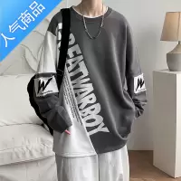 喻娄长袖t恤男士春秋季打底衫潮牌圆领体恤男装美式hiphop情侣卫衣服T恤
