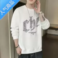 喻娄长袖T恤男士春秋季美式潮牌体恤潮流宽松男生圆领白色卫衣服