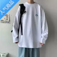 喻娄潮牌长袖t恤男士宽松秋季港风卫衣ins潮流简约百搭学院风秋装上衣T恤
