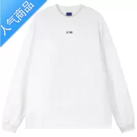 喻娄hiphopS45同款原1807宽松长袖T恤男女同款百搭圆领印花打底衫