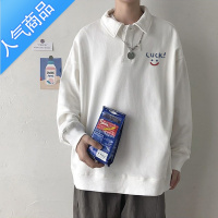 喻娄polo衫t恤男长袖春秋季2022新款ins潮牌港风日系宽松潮流翻领卫衣T恤