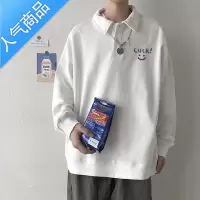 喻娄polo衫t恤男长袖春秋季2022新款ins潮牌港风日系宽松潮流翻领卫衣T恤