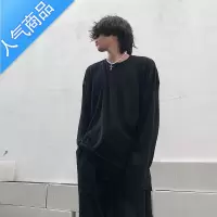 喻娄尾郎的店男设计感小众上衣感长袖T恤潮ins宽松内搭潮牌打底衫
