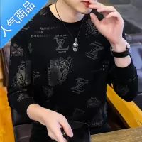 喻娄2022新款长袖T恤男装春秋薄款圆领卫衣男士潮流ins打底衫体恤上衣