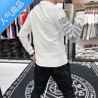 喻娄2022新款字母刺绣卫衣男秋冬季潮流圆领长袖T恤男士秋装套头上衣