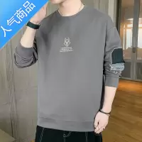 喻娄卫衣男2022秋季新款韩版潮牌ins宽松刺绣长袖t恤百搭休闲无帽秋装T恤