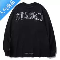 喻娄[潮WOO专属]STA X RMD 秋季SR国潮简约字母宽松圆领长袖T恤男