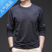 喻娄老爸非常喜欢!2022新款高端长袖T恤男春秋圆领体恤衫中老年爸爸装